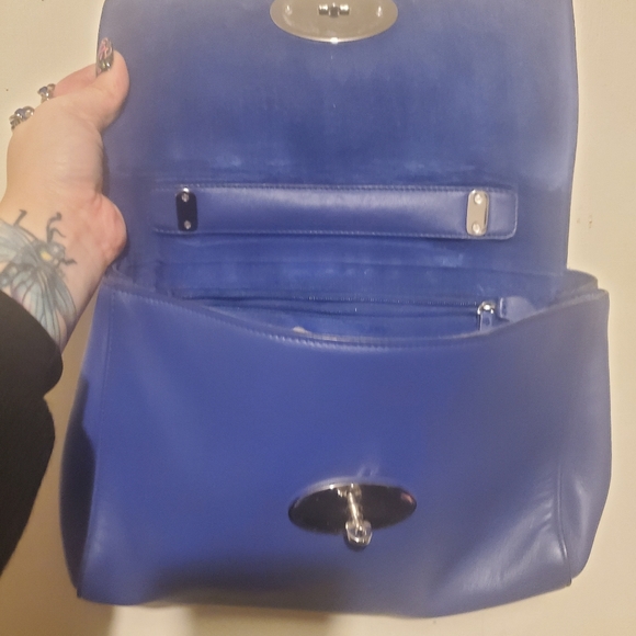 Mulberry Lily Medium in Indigo Lamb Nappa with Shiny Silver Hardware - Picture 6 of 13